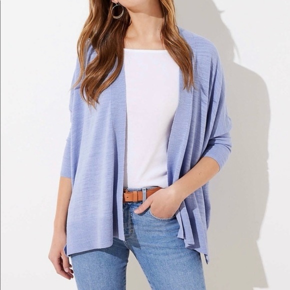 LOFT Textured Open Poncho Cardigan Sweater Blue
Periwinkle Hydrangea Blue XS NWT - Picture 9 of 9